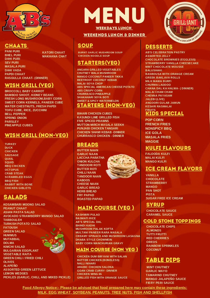 menu