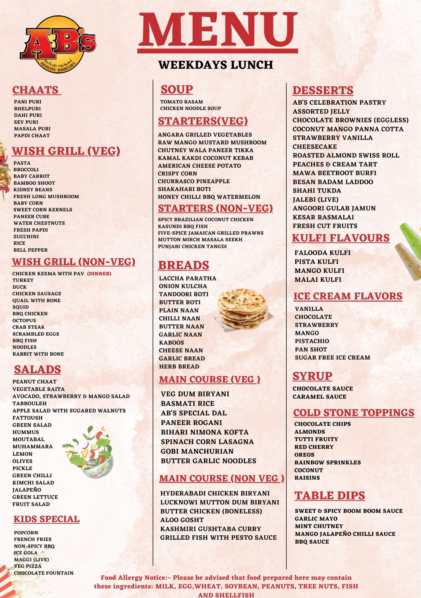 menu